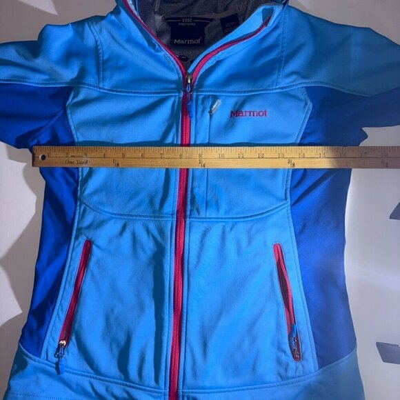 Women’s Marmot Gore WindStopper Performance Shell Jacket Skiing Hooded Blue XS - Picture 8 of 13